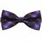 Purple with Dark Purple Stripes & White Polka Dots Bow Tie