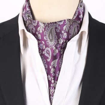 Purple With Lilac And Grey Paisley Ascot Cravat