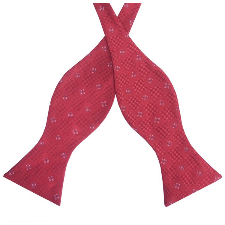 Red & White Check Self Tie Bow Tie