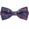 Red With Dark & Light Blue Paisley Bow Tie
