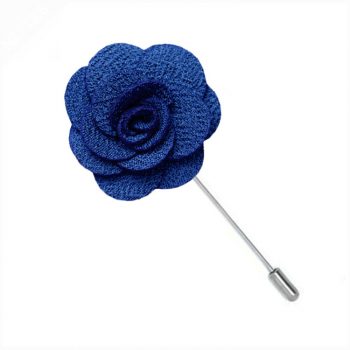 Royal Blue Floral Lapel Pin