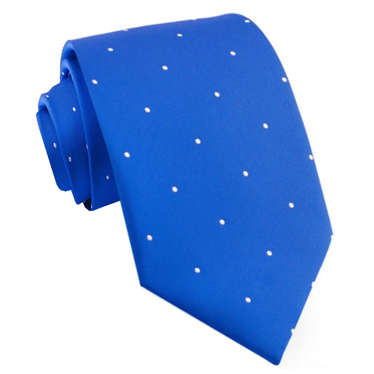 Royal Blue Pin Dot Mens Tie