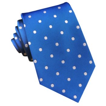 Royal Blue Polka Dot Mens Tie