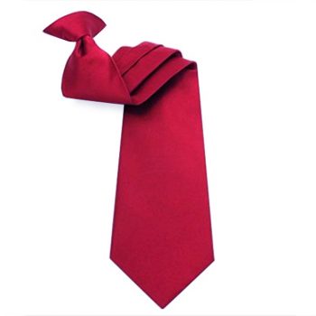 Mens Scarlet Red Clip On Tie
