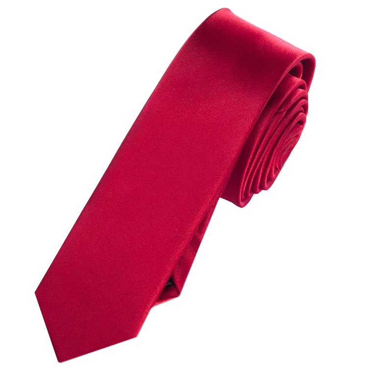 Mens Scarlet Red Skinny Tie