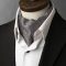 Men's Silver & Black Interlocking Design Ascot Cravat