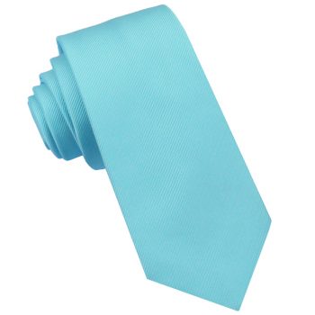 Turquoise Ribbed 6cm Mens Slim Tie