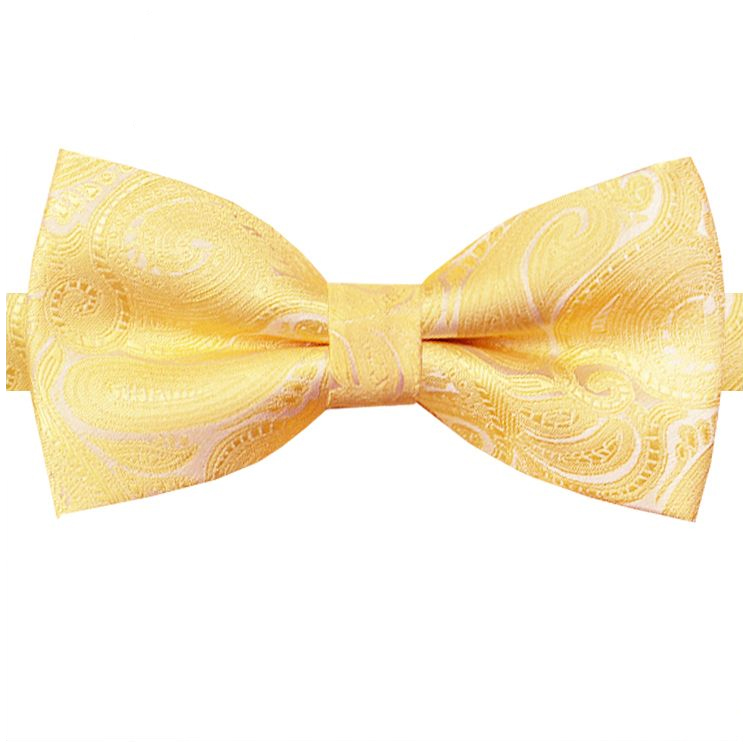 Light Gold Paisley Design Bow Tie