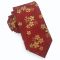 Red & Gold Asian Floral Slim Tie