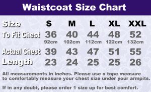 waistcoat size chart