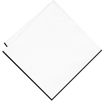 White With Black Trim Pocket Square