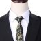Green with Gold Floral Slim Tie