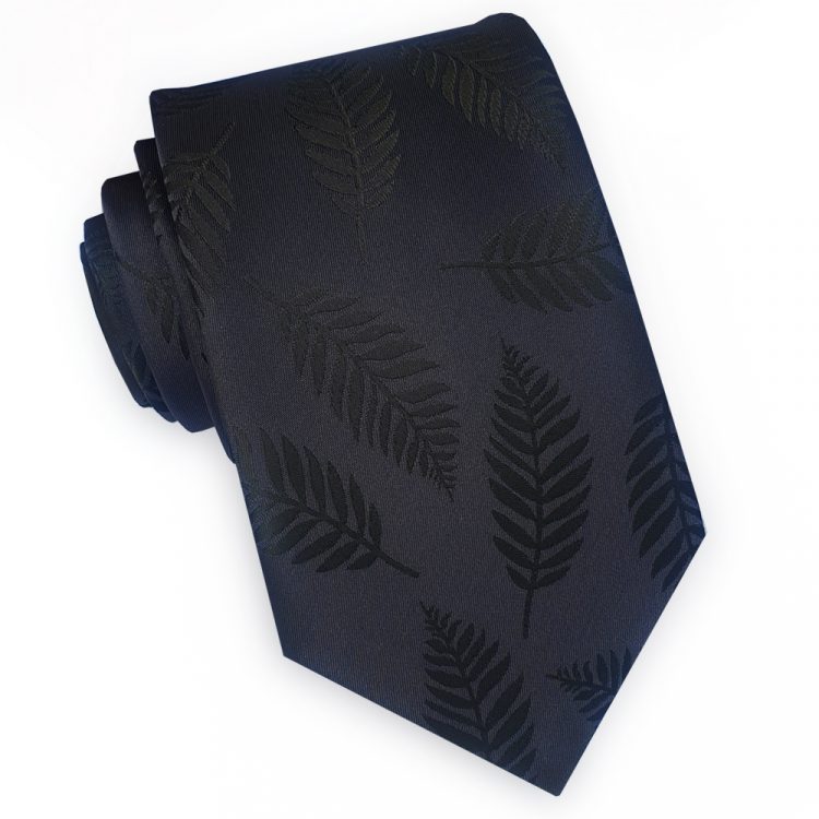 Black with Ferns Slim Tie