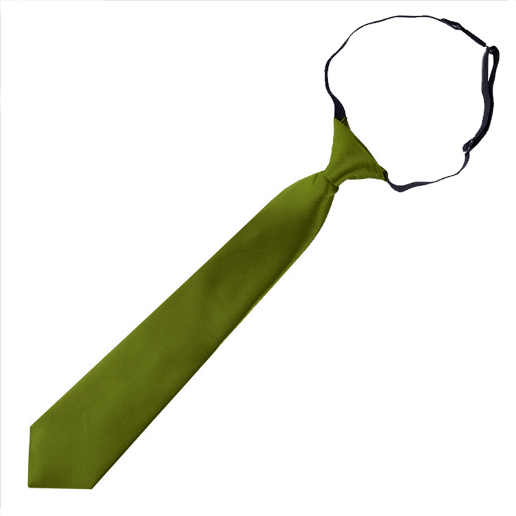 Olive Green Junior Boys Elasticated Tie