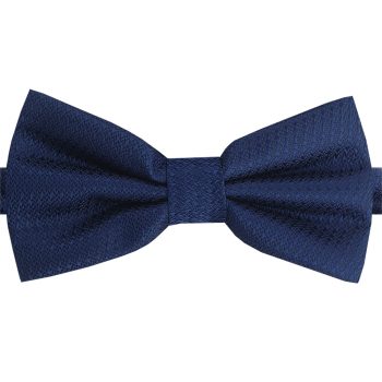 Dark Blue Woven Texture Bow Tie