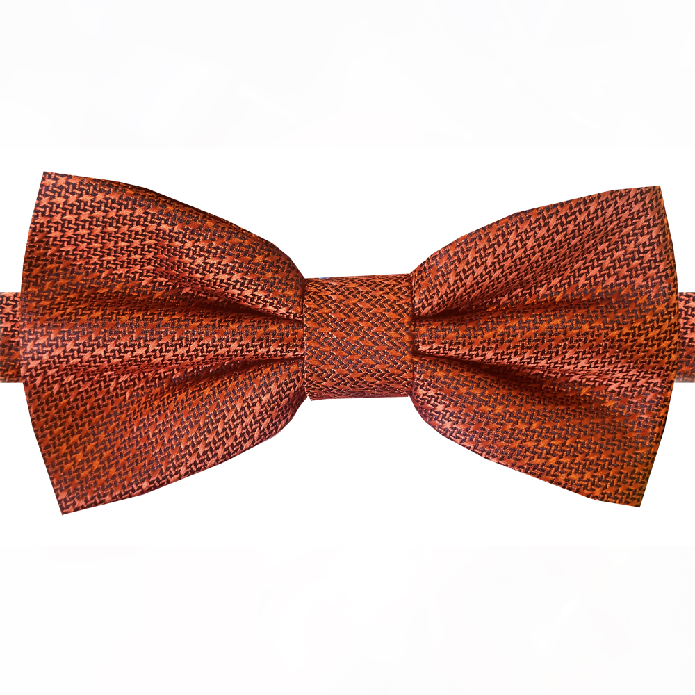 Burnt Orange Woven Texture Bow Tie