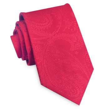 Red Paisley Slim Tie