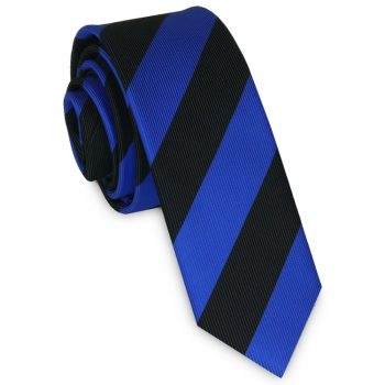 Blue & Black Stripes Mens Skinny Tie