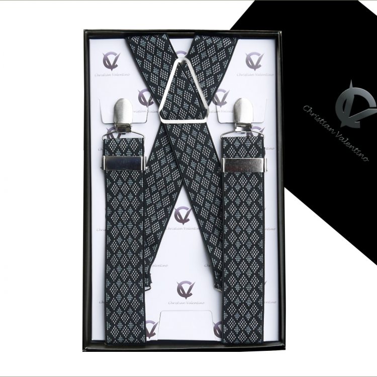 Black with White Diamonds 3.5X XL Braces