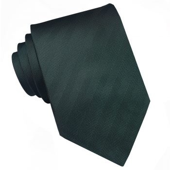Dark Green Herringbone Tie