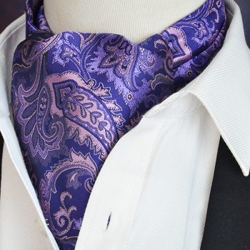 Purple With Pink Paisley Design Ascot Cravat