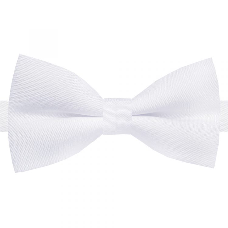 White Cotton Men's Bow Tie