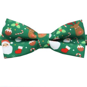 Green Christmas Pattern Bow Tie