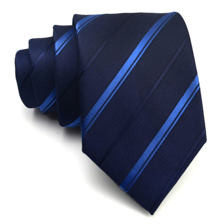 Dark Blue with Dark Blue & Mid Blue Stripes Tie