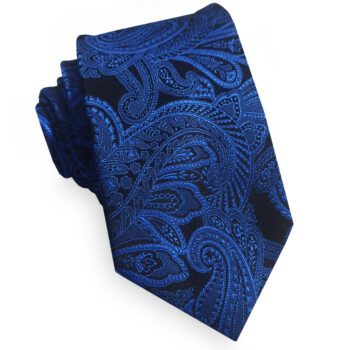 Blue With Black Paisley Mens Tie
