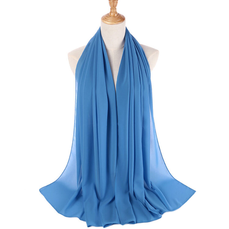 Bright blue bubble chiffon women's scarf