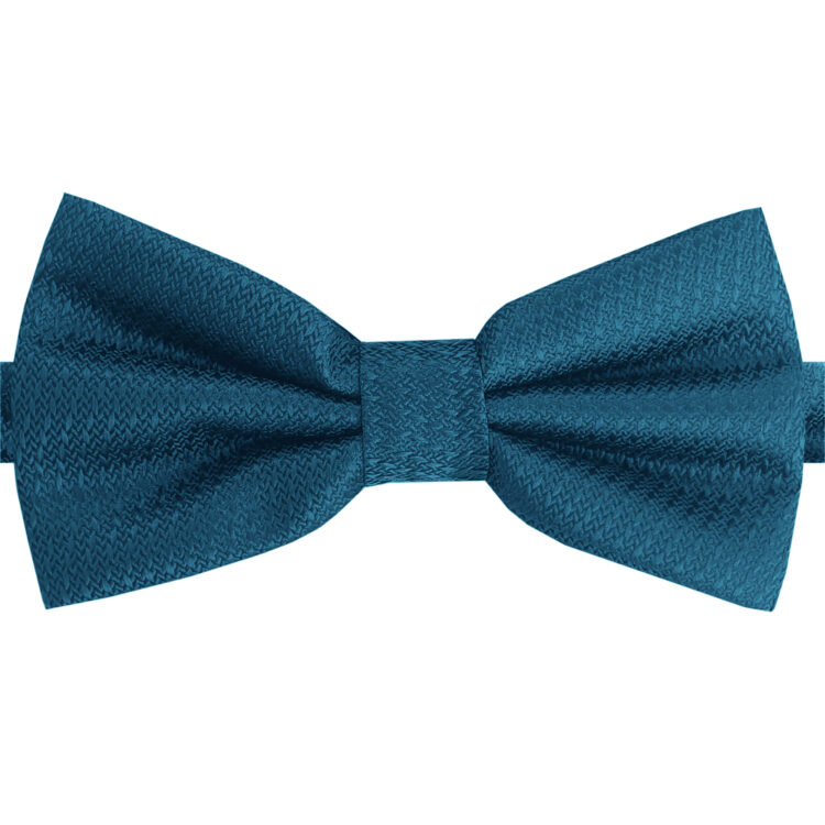 Peacock Blue Woven Texture Bow Tie