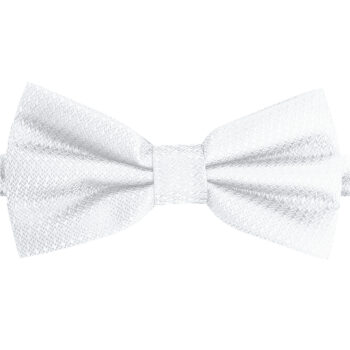 White Woven Texture Bow Tie
