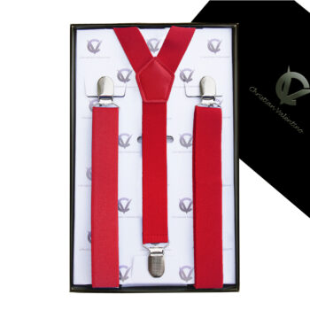 Red Men’s Braces Suspenders (25mm Y Style)