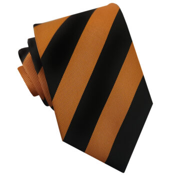 Orange & Black Stripes Sports Tie