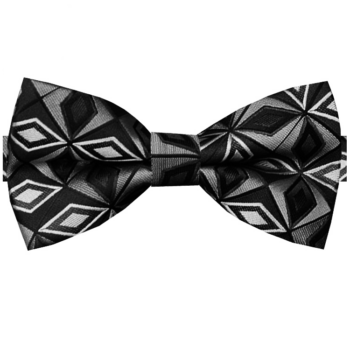 Black & Silver Prism Design Bow Tie
