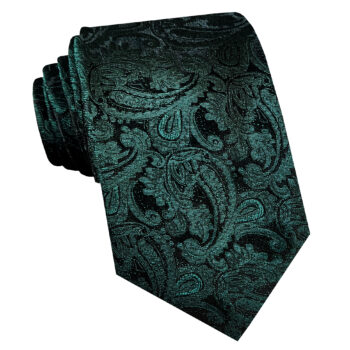 Black With Green Paisley Tie