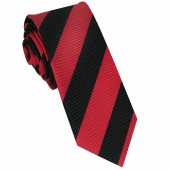 Red & Black Stripes Mens Skinny Tie